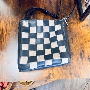 Handmade genuine leather crossbody tote bag